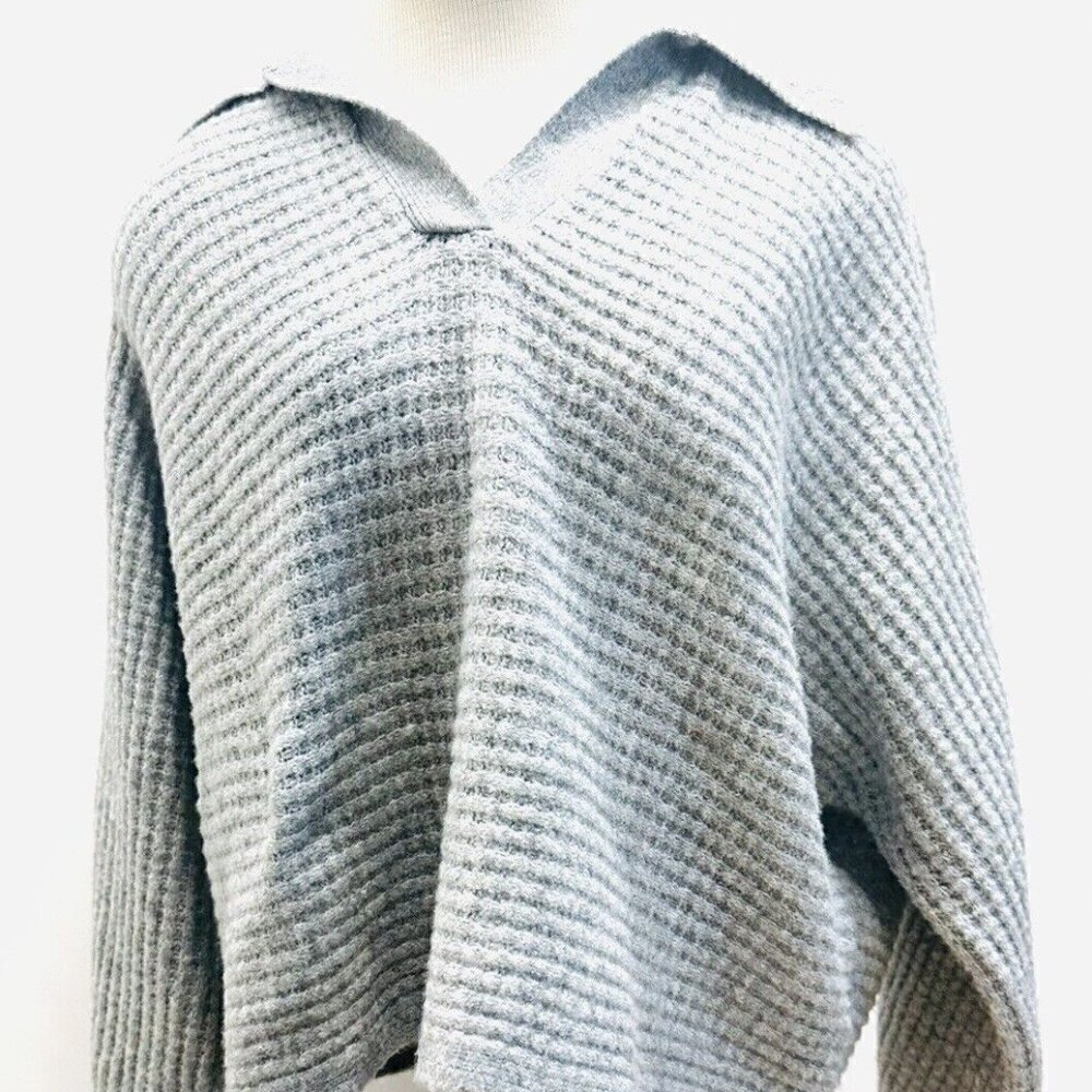 NWT SO GOODS FOR LIFE Junior Long Sleeve V-Neck Pullover Collar Gray Sweater XXL